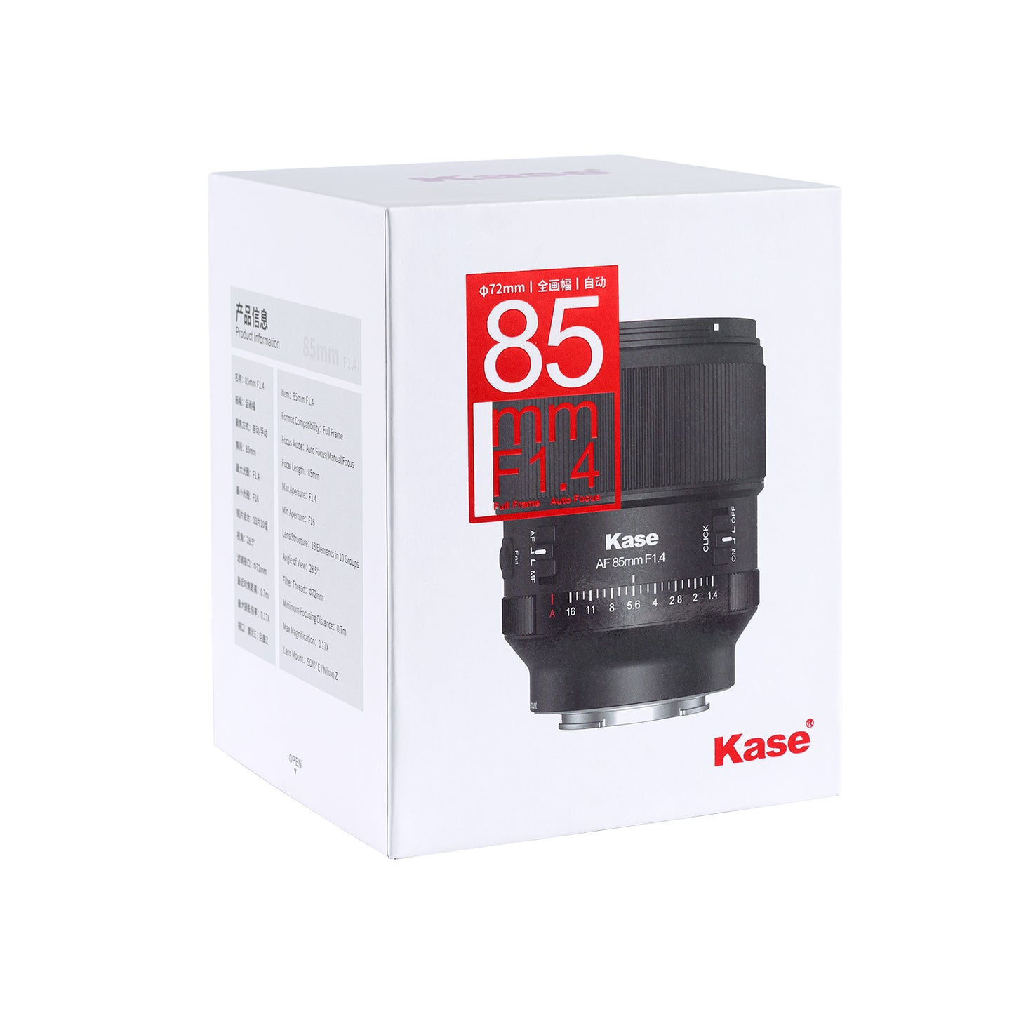 Kase 85mm F1.4 Autofocus Lens For Sony E mount