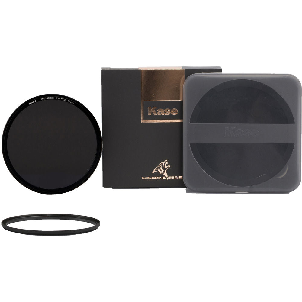 Kase 77mm Wolverine Magnetic ND8 Filter with 77mm Lens Adapter Ring 3-Stop