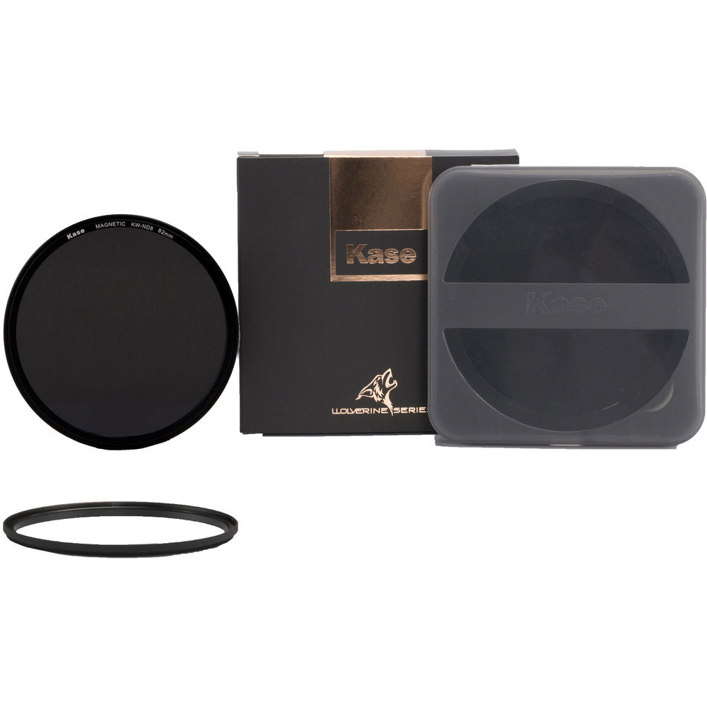 Kase 82mm Wolverine Magnetic ND8 Filter with 82mm Lens Adapter Ring 3-Stop